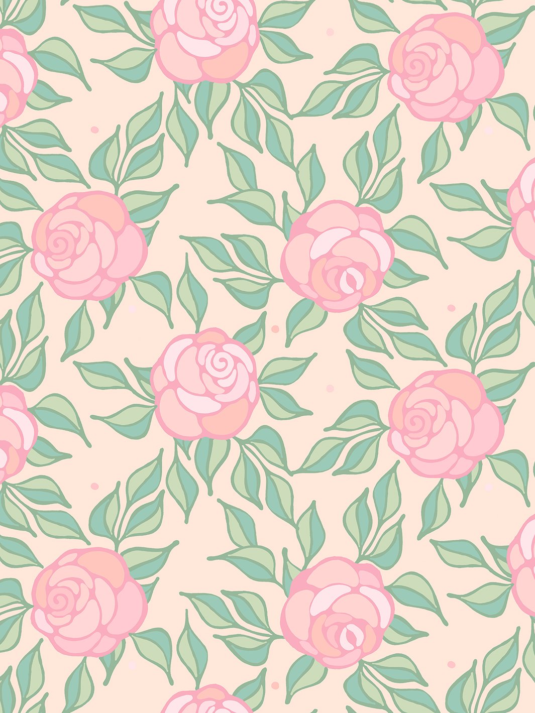 'Groovy Floral' Wallpaper by Barbie™ - Peach