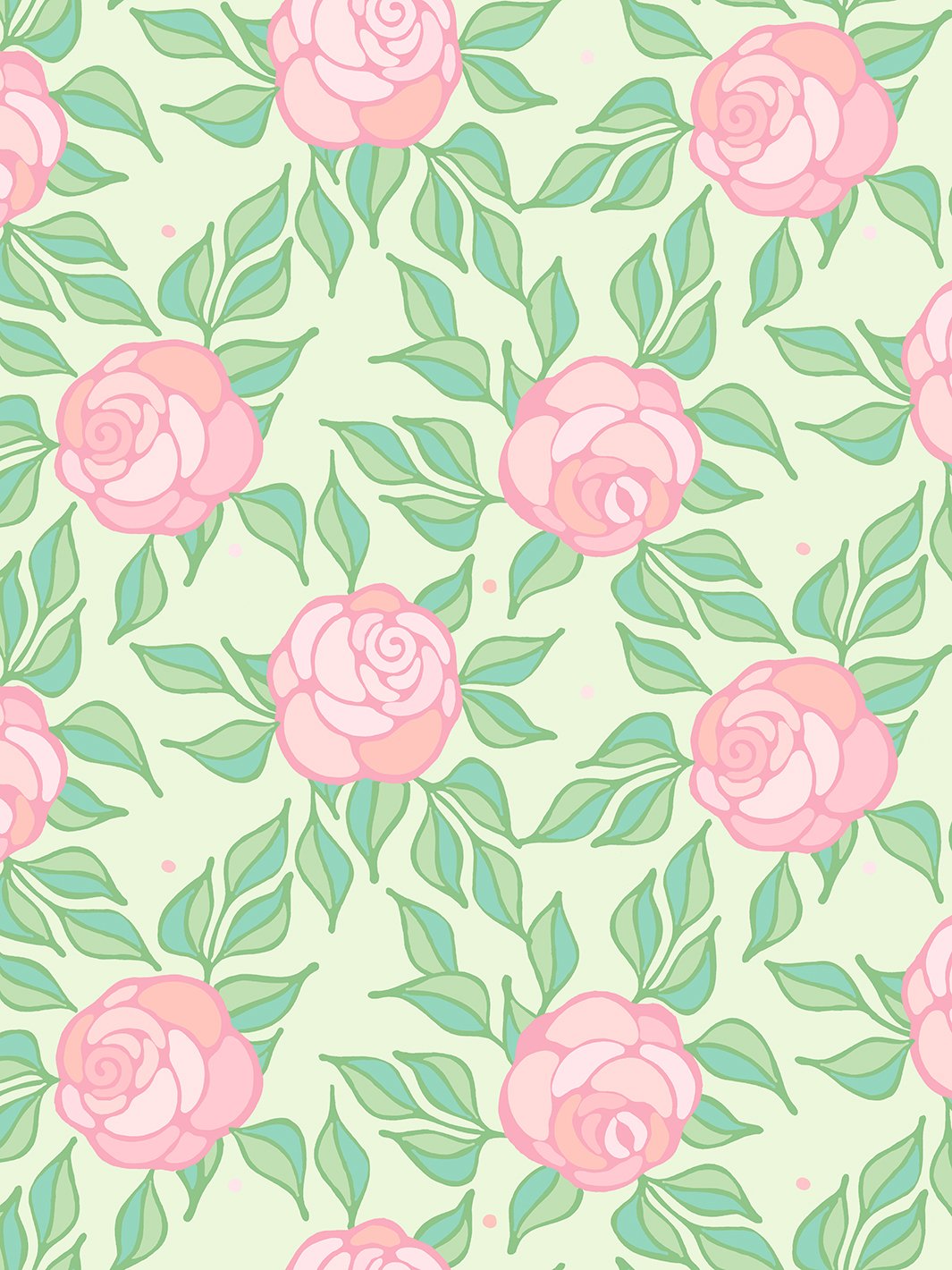 'Groovy Floral' Wallpaper by Barbie™ - Pistachio
