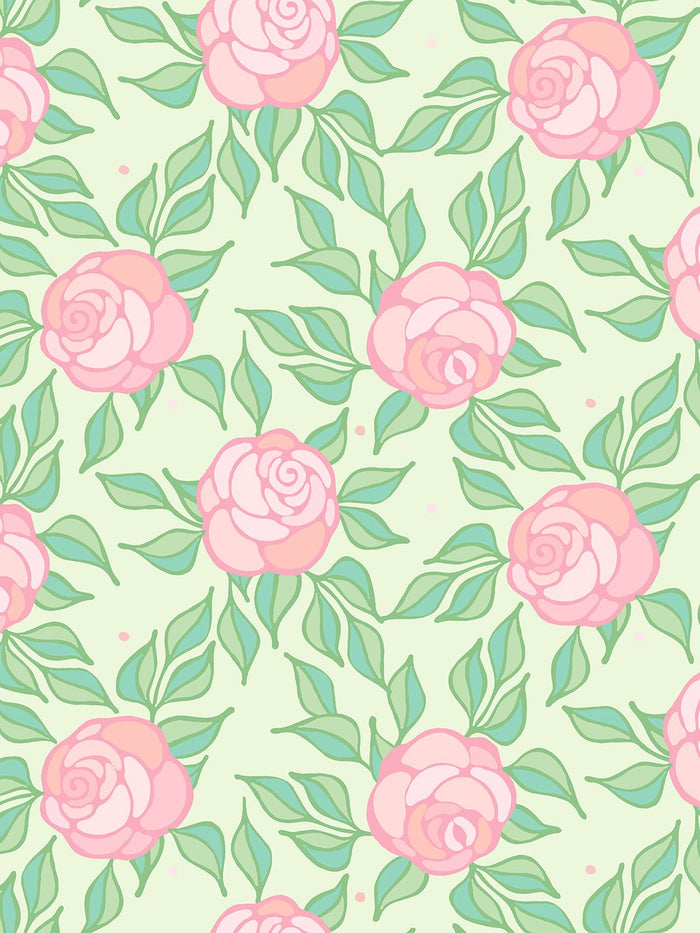 'Groovy Floral' Wallpaper by Barbie™ - Pistachio