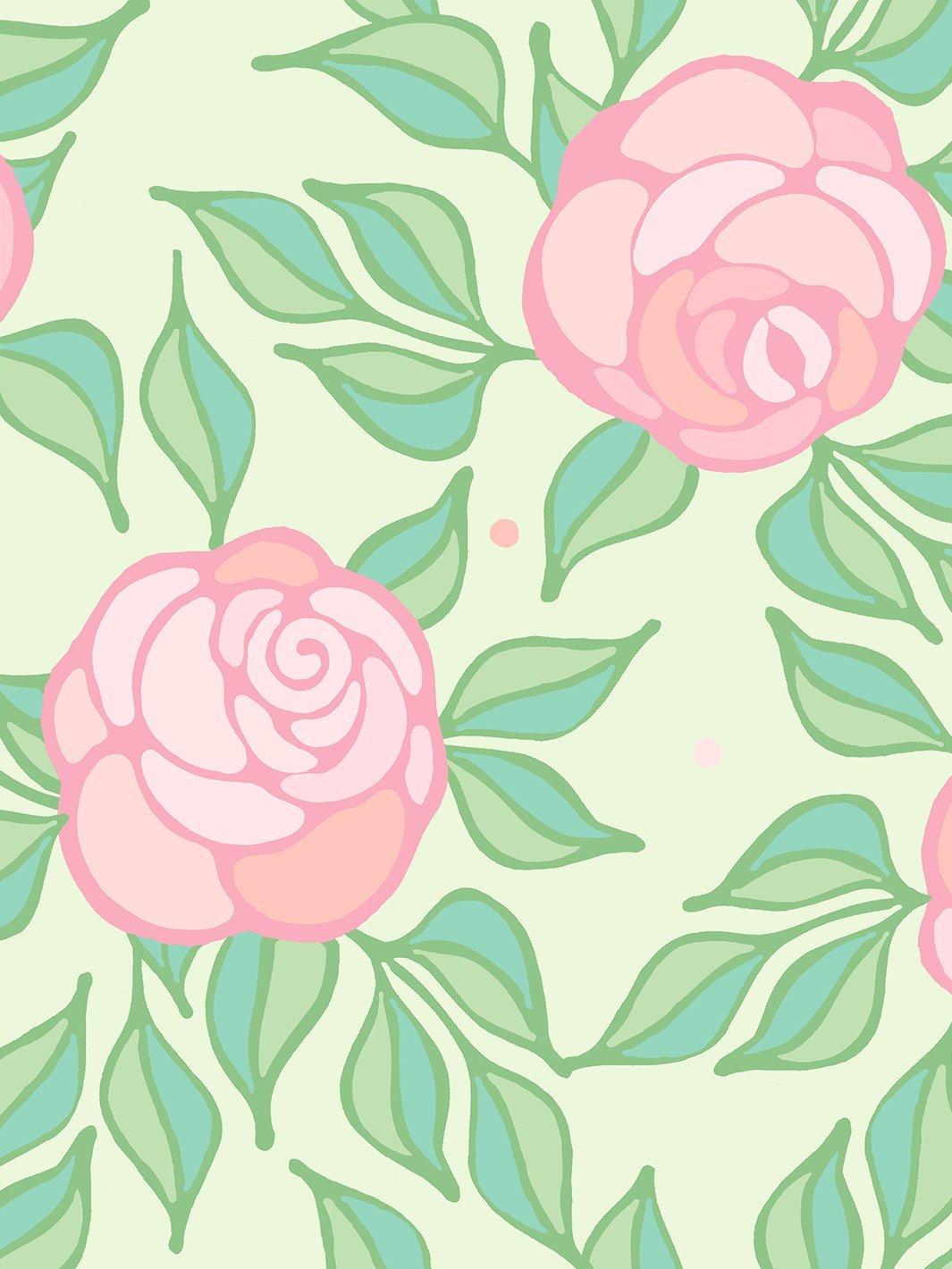 'Groovy Floral' Wallpaper by Barbie™ - Pistachio