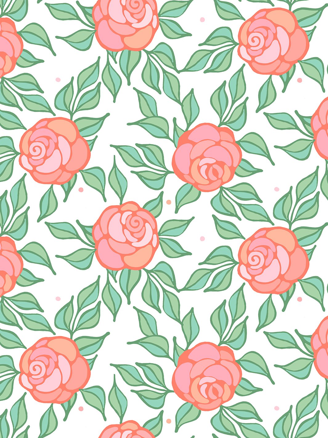 'Groovy Floral' Wallpaper by Barbie™ - Watermelon