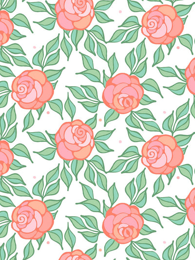 'Groovy Floral' Wallpaper by Barbie™ - Watermelon