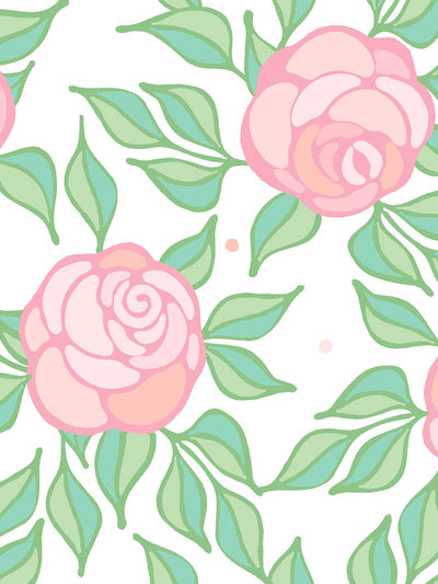 'Groovy Floral' Wallpaper by Barbie™ - Ballet Slipper