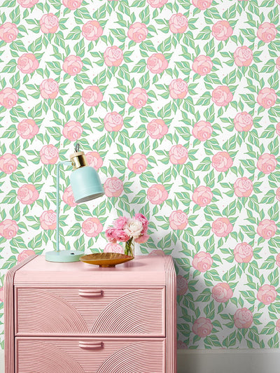 'Groovy Floral' Wallpaper by Barbie™ - Ballet Slipper