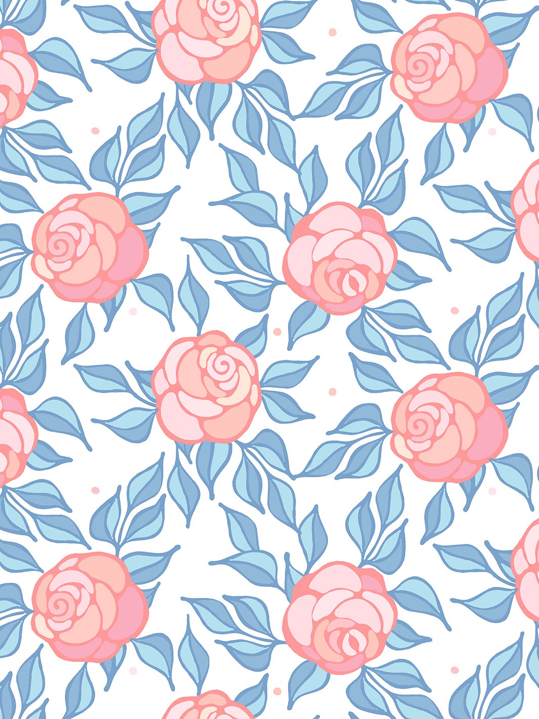 'Groovy Floral' Wallpaper by Barbie™ - Pale Blue