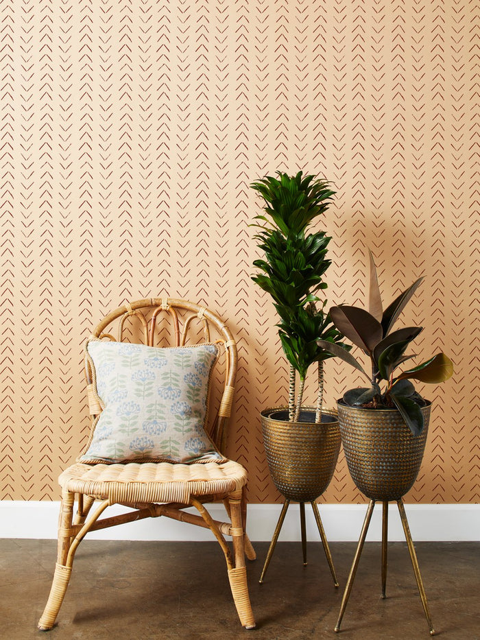 'Arrows' Kraft Wallpaper by Nathan Turner - Rust