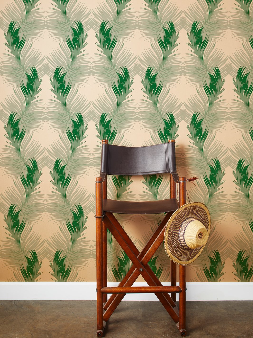 'Belafonte Palm' Kraft' Wallpaper by Nathan Turner - Green