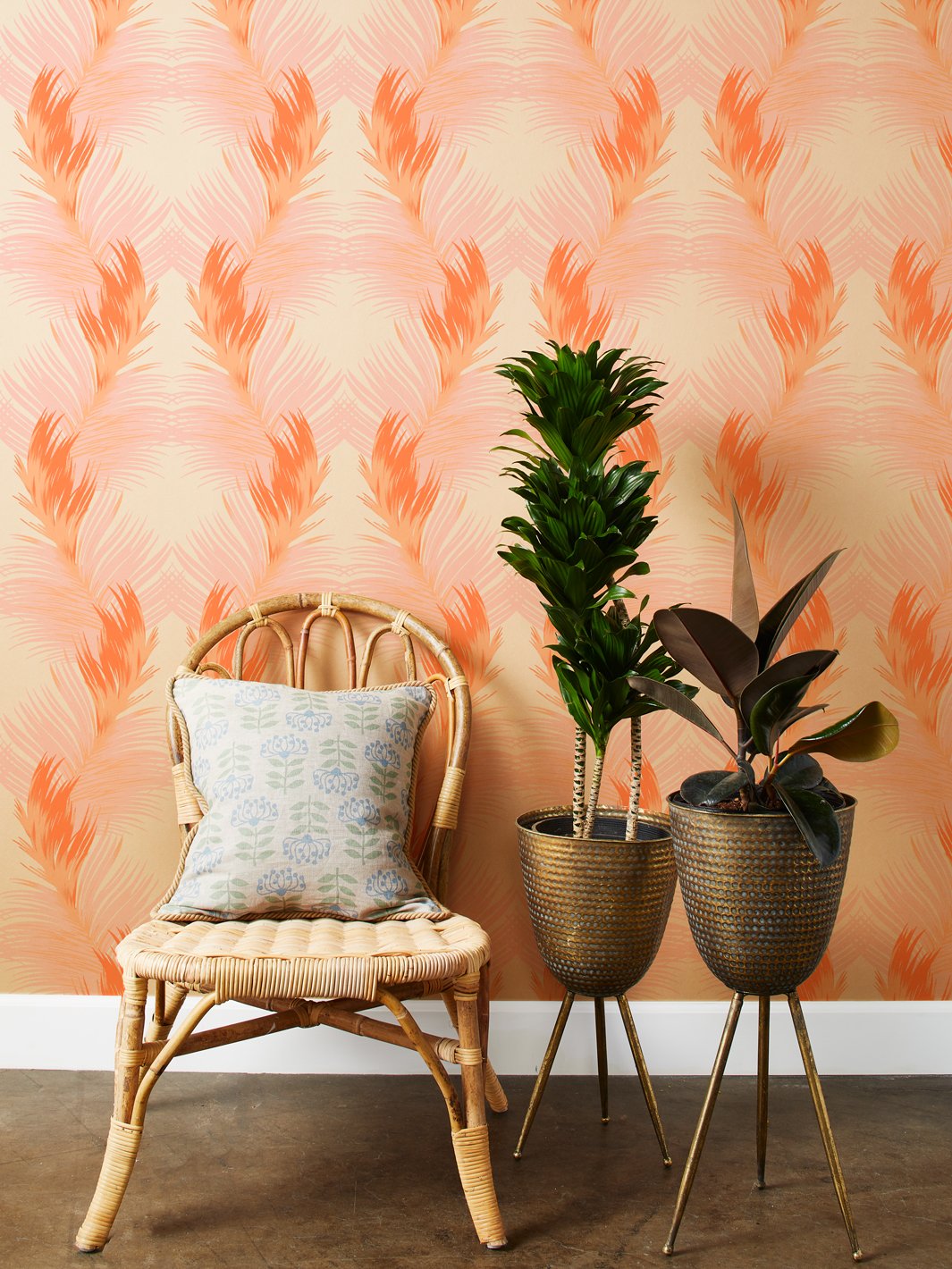 belafonte palm kraft wallpaper by nathan turner orange