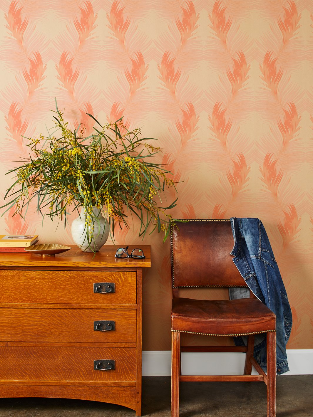 belafonte palm kraft wallpaper by nathan turner pink