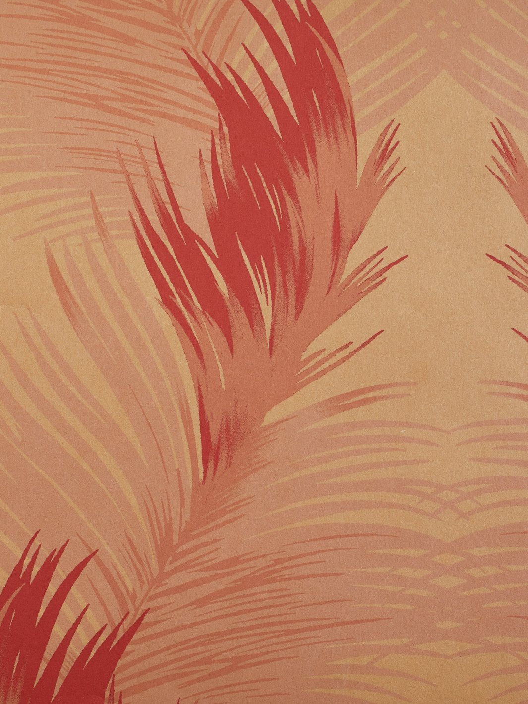 'Belafonte Palm' Kraft' Wallpaper by Nathan Turner - Red