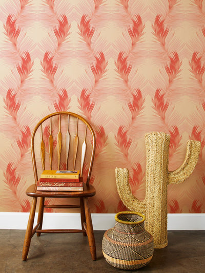 'Belafonte Palm' Kraft' Wallpaper by Nathan Turner - Red
