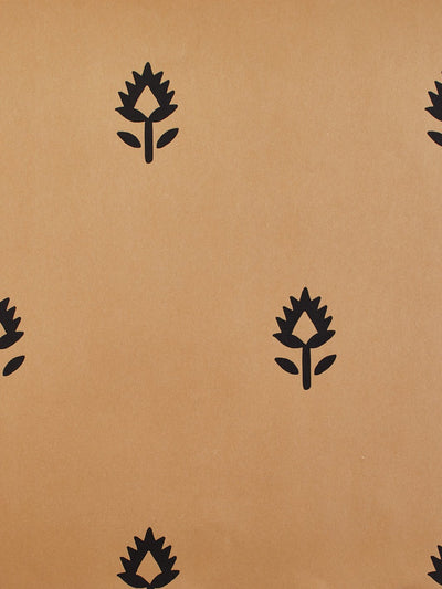 block print kraft wallpaper by sugar paper black