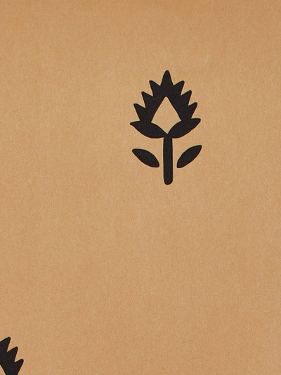 block print kraft wallpaper by sugar paper black