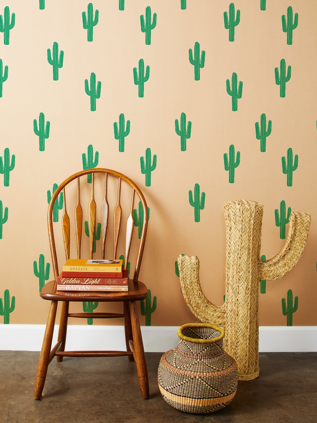 'Cactus' Kraft' Wallpaper by Tea Collection