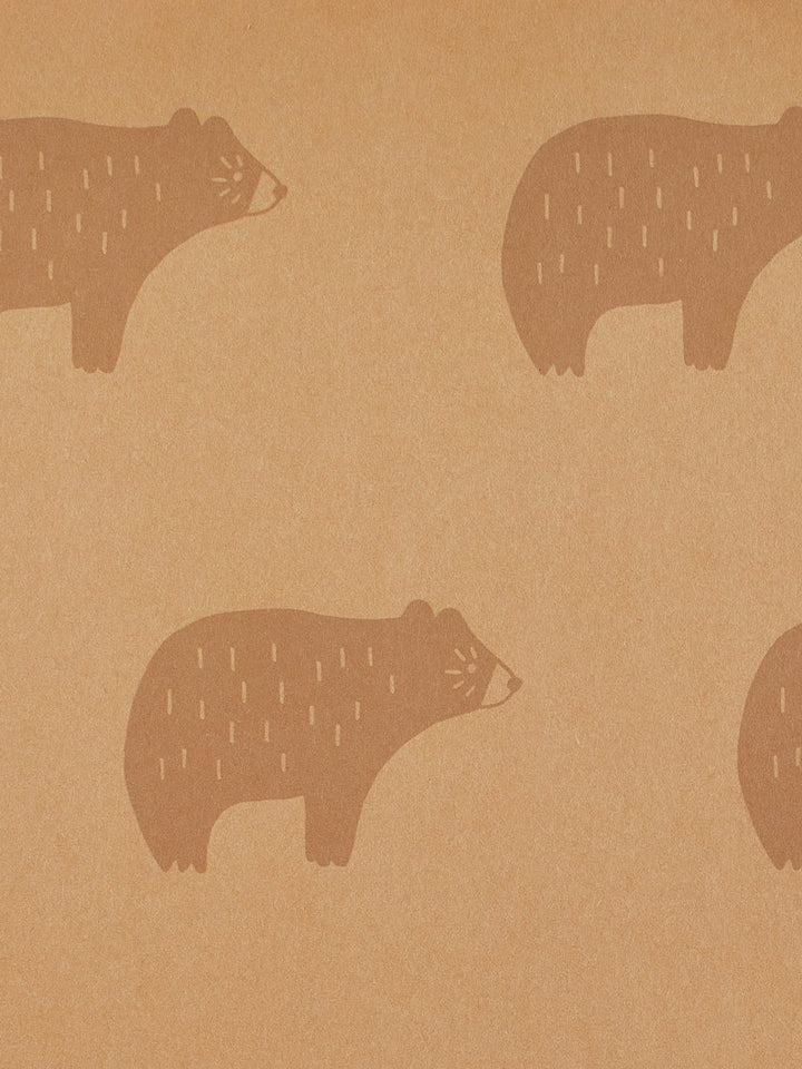 chubby bear kraft wallpaper by tea collection taupe