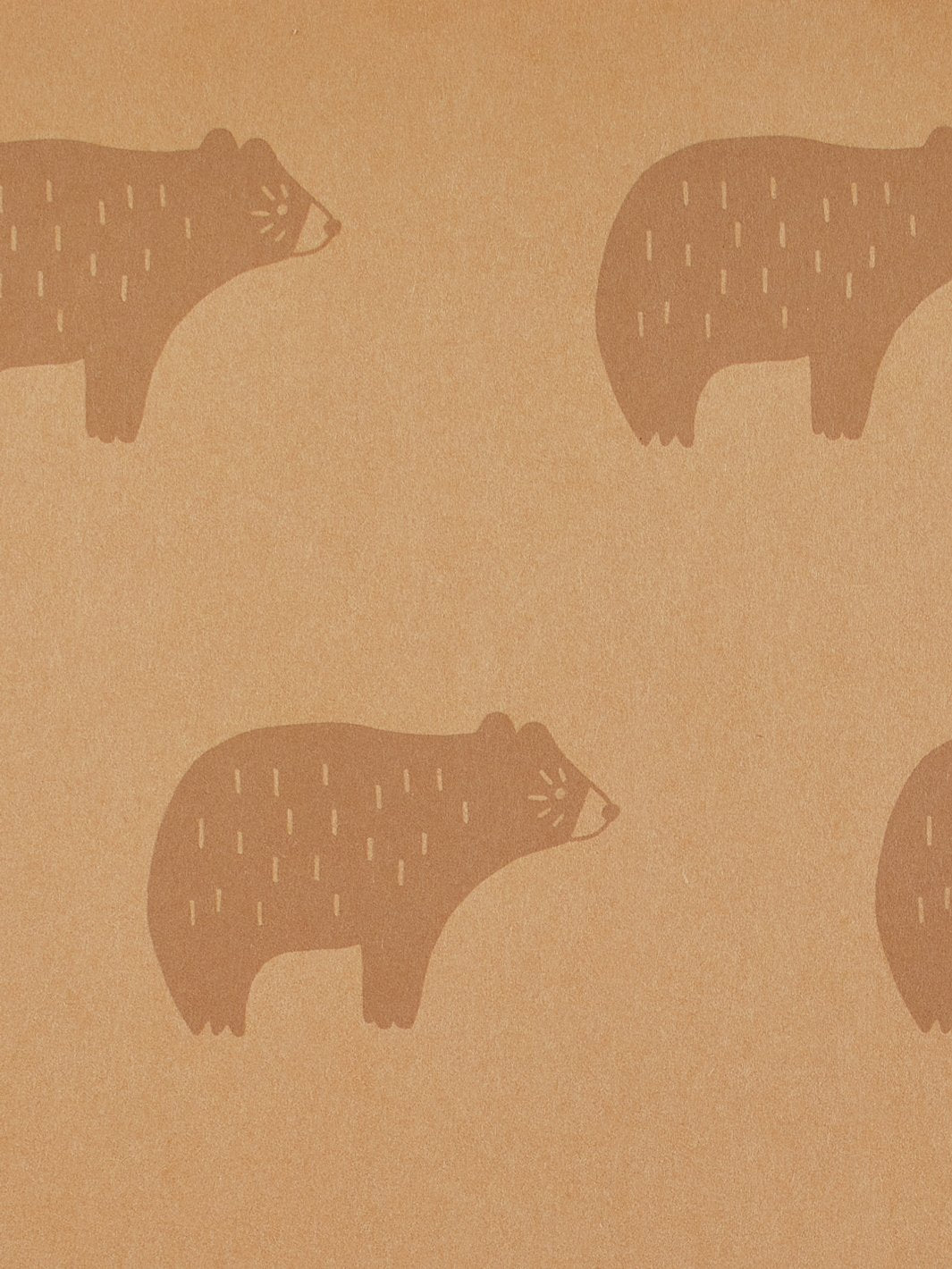 'Chubby Bear' Kraft' Wallpaper by Tea Collection - Taupe
