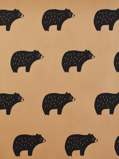 chubby bear kraft wallpaper by tea collection black