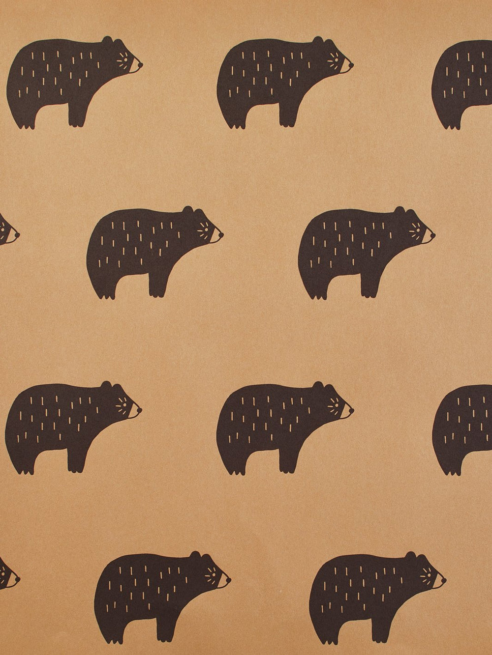 chubby bear kraft wallpaper by tea collection chocolate