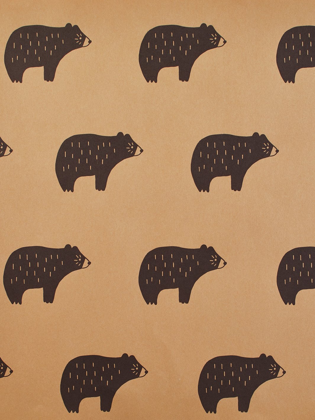 chubby bear kraft wallpaper by tea collection chocolate