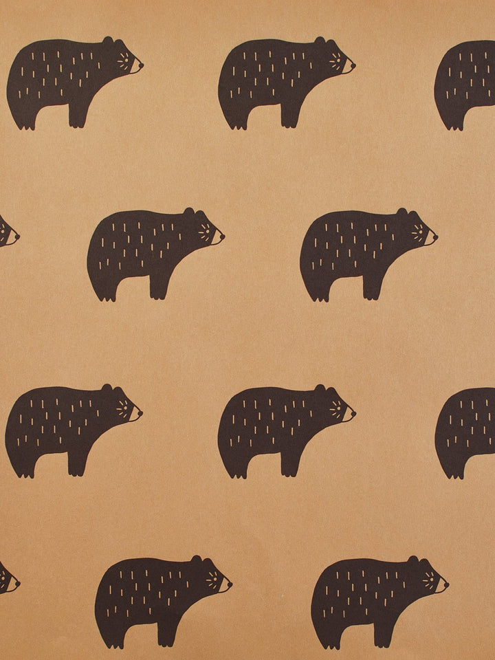 chubby bear kraft wallpaper by tea collection chocolate