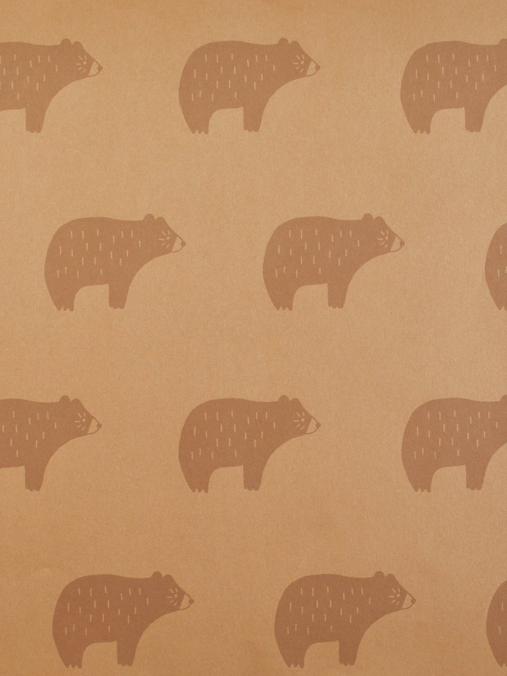 chubby bear kraft wallpaper by tea collection taupe