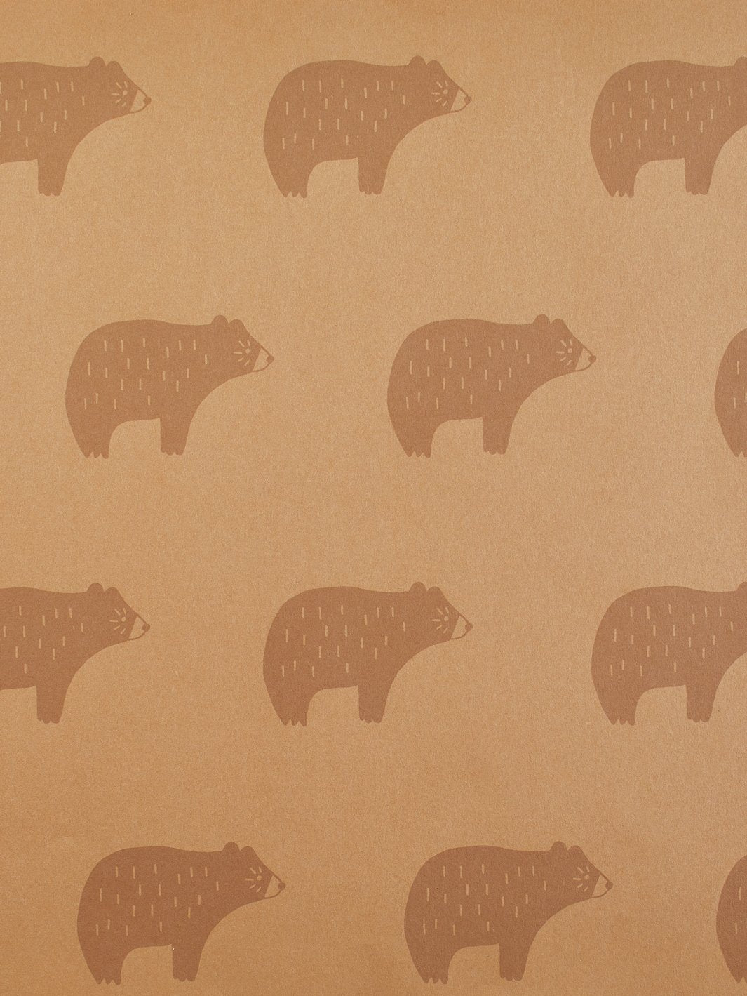 'Chubby Bear' Kraft' Wallpaper by Tea Collection - Taupe