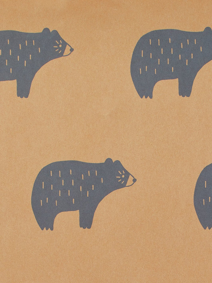 chubby bear kraft wallpaper by tea collection cornflower