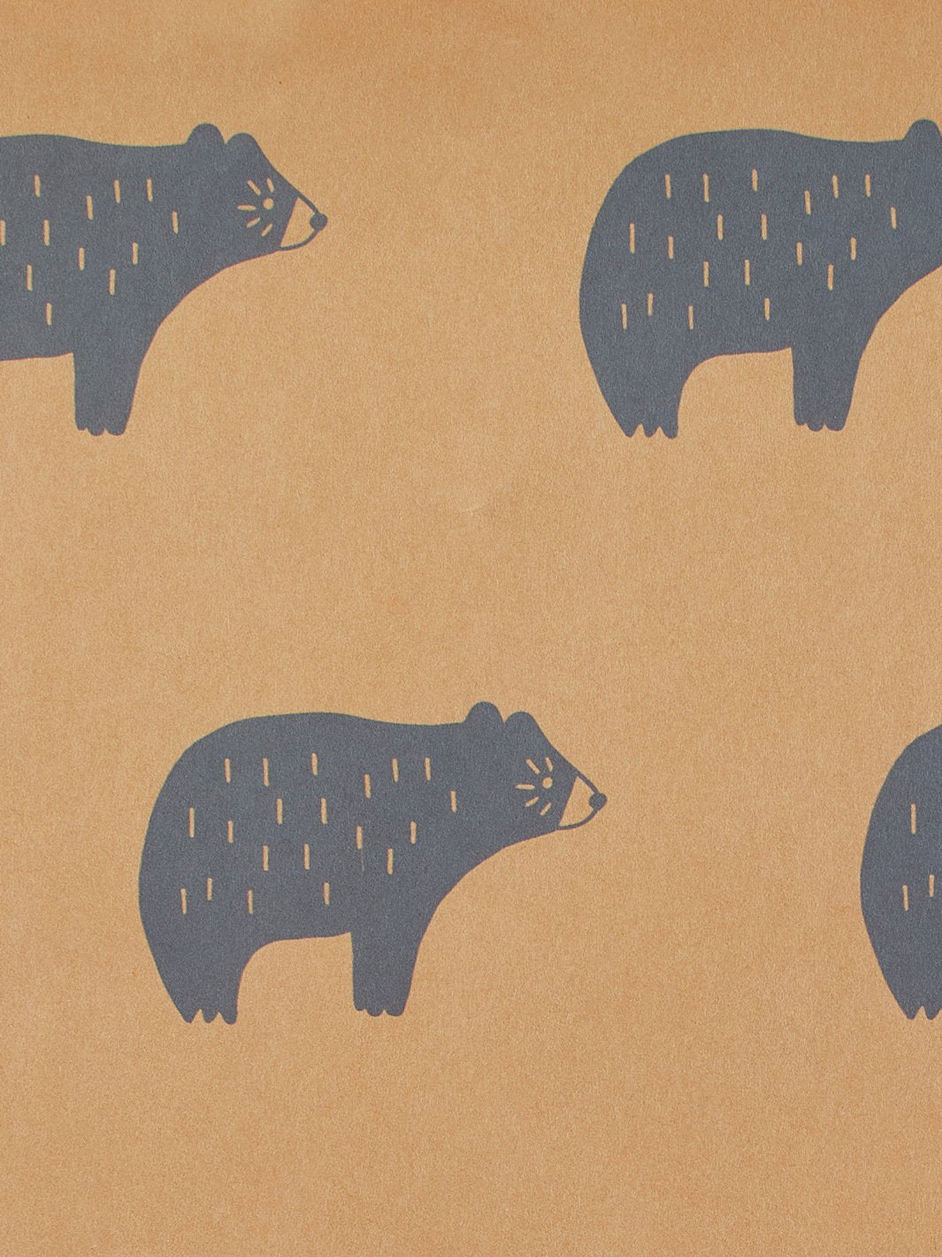 'Chubby Bear' Kraft' Wallpaper by Tea Collection - Cornflower