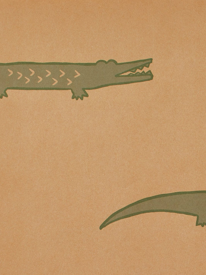 crocodile kraft wallpaper by tea collection
