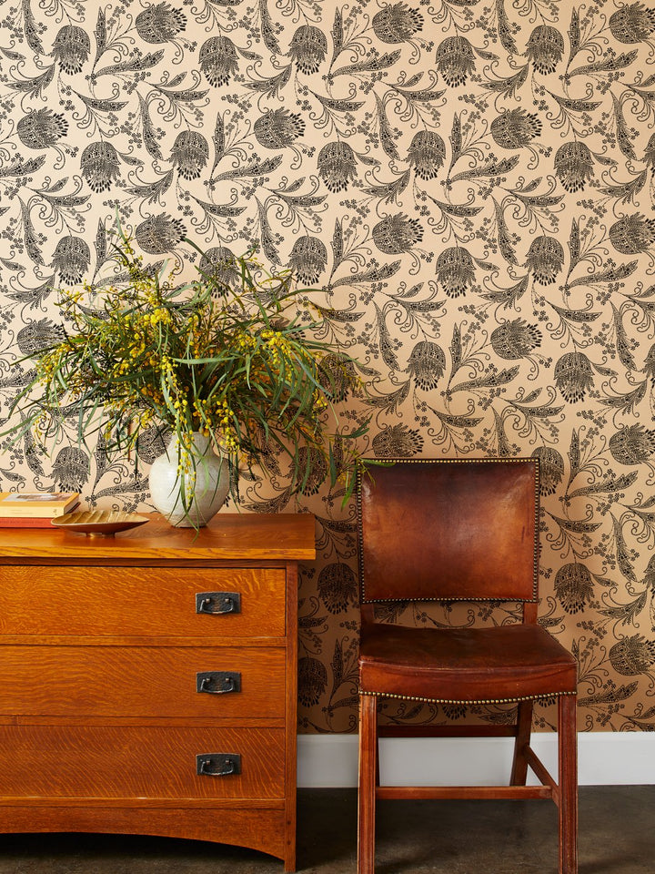 eleanor rigby kraft wallpaper black