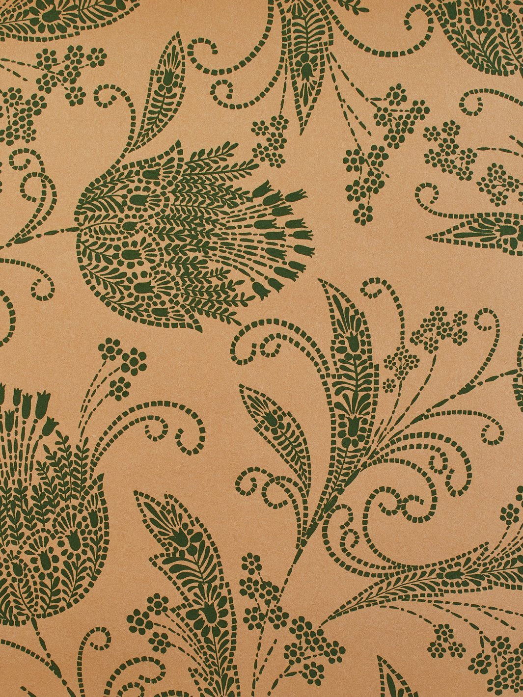 'Eleanor Rigby' Kraft' Wallpaper by Wallshoppe - Green