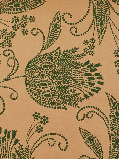 'Eleanor Rigby' Kraft' Wallpaper by Wallshoppe - Green