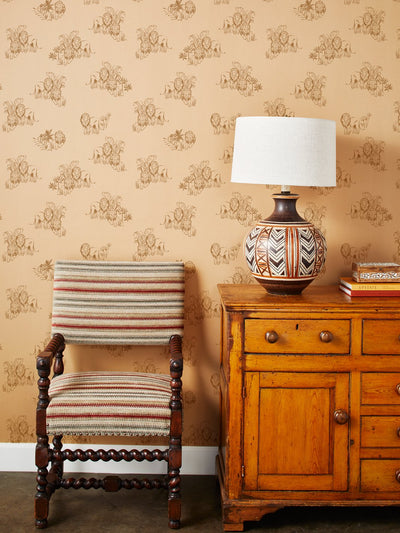 'Foliage Lions' Kraft' Wallpaper by Tea Collection