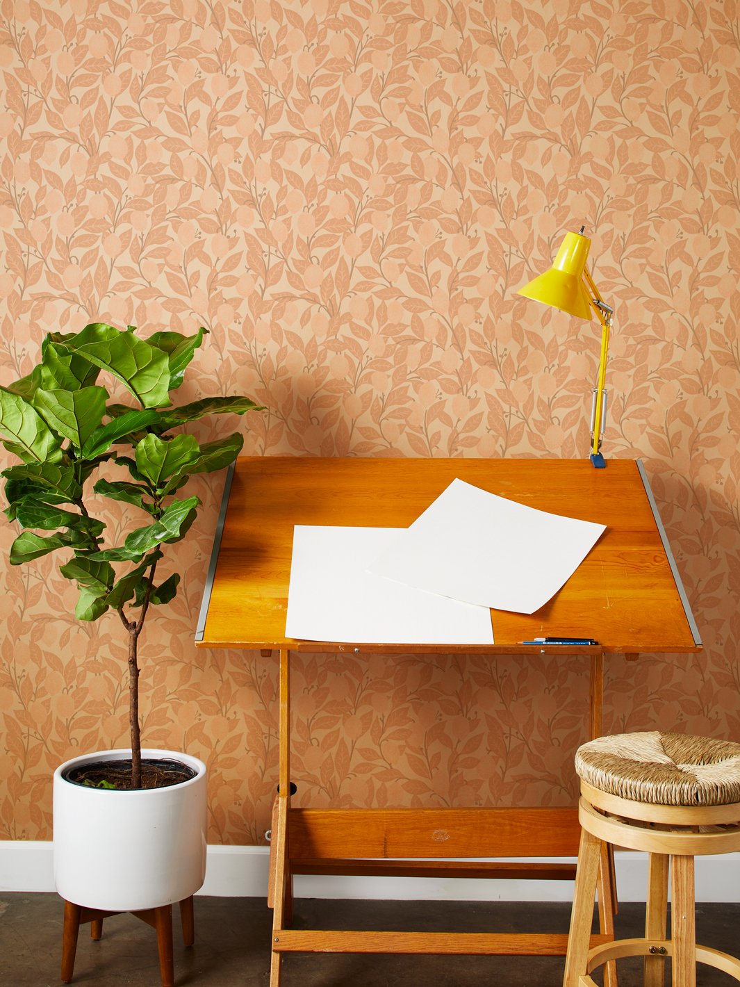 lemons kraft wallpaper by nathan turner blush