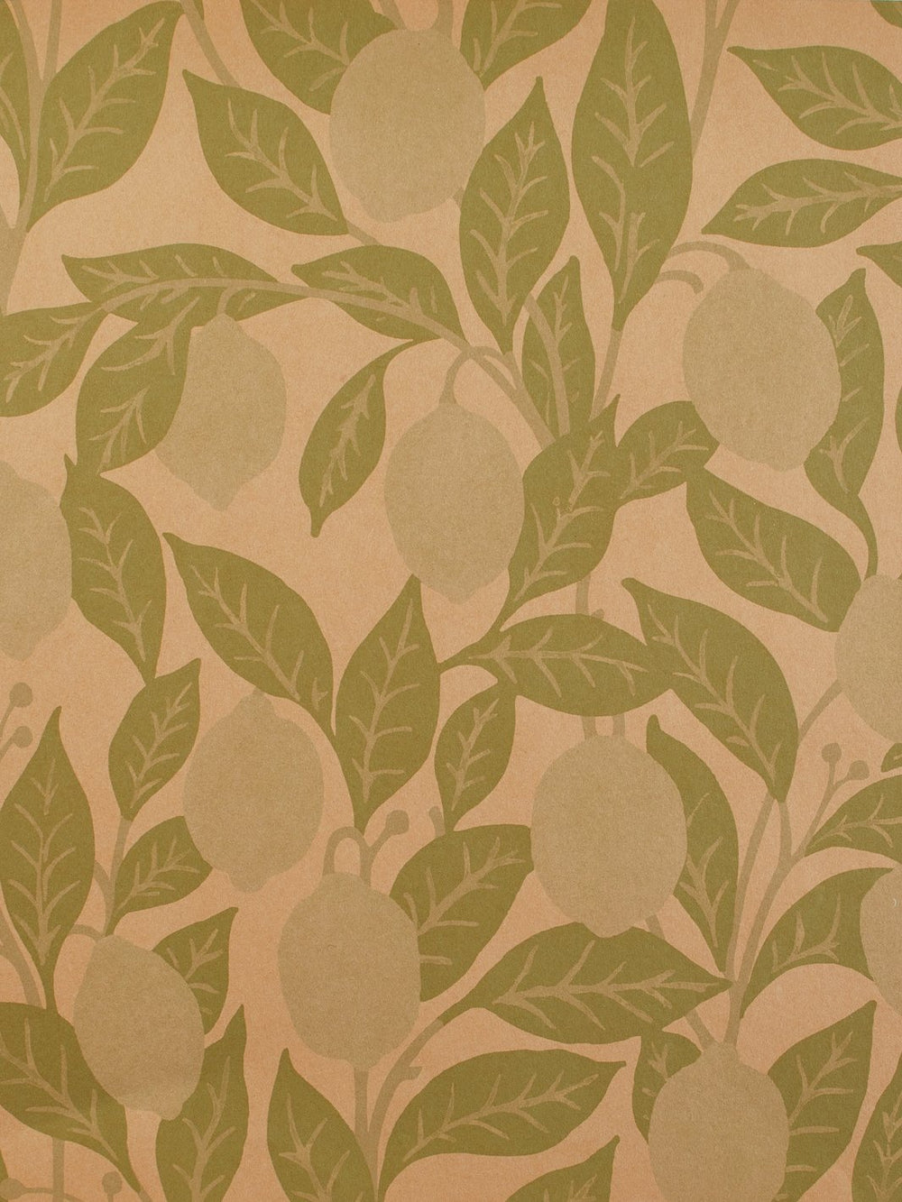 lemons kraft wallpaper by nathan turner green