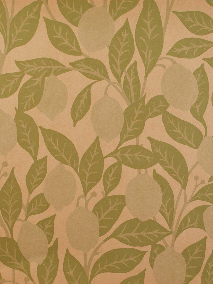 lemons kraft wallpaper by nathan turner green