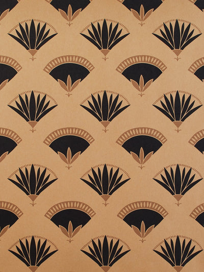 lotus papyrus kraft wallpaper by tea collection black