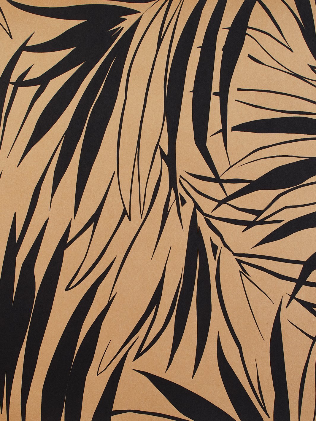 'Majesty Palm' Kraft' Wallpaper by Wallshoppe - Black