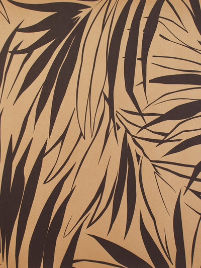 'Majesty Palm' Kraft' Wallpaper by Wallshoppe - Chocolate
