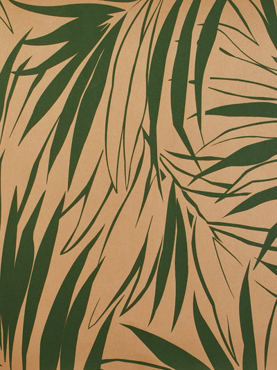 'Majesty Palm' Kraft' Wallpaper by Wallshoppe - Green