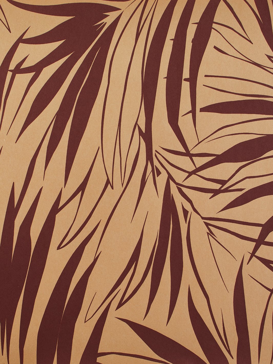 'Majesty Palm' Kraft' Wallpaper by Wallshoppe - Rust