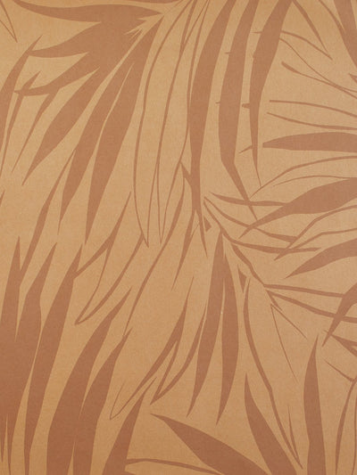'Majesty Palm' Kraft' Wallpaper by Wallshoppe - Taupe
