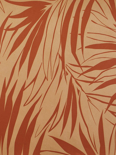 'Majesty Palm' Kraft' Wallpaper by Wallshoppe - Terracotta