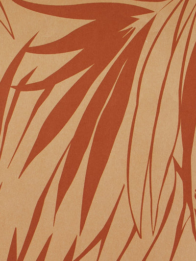 'Majesty Palm' Kraft' Wallpaper by Wallshoppe - Terracotta