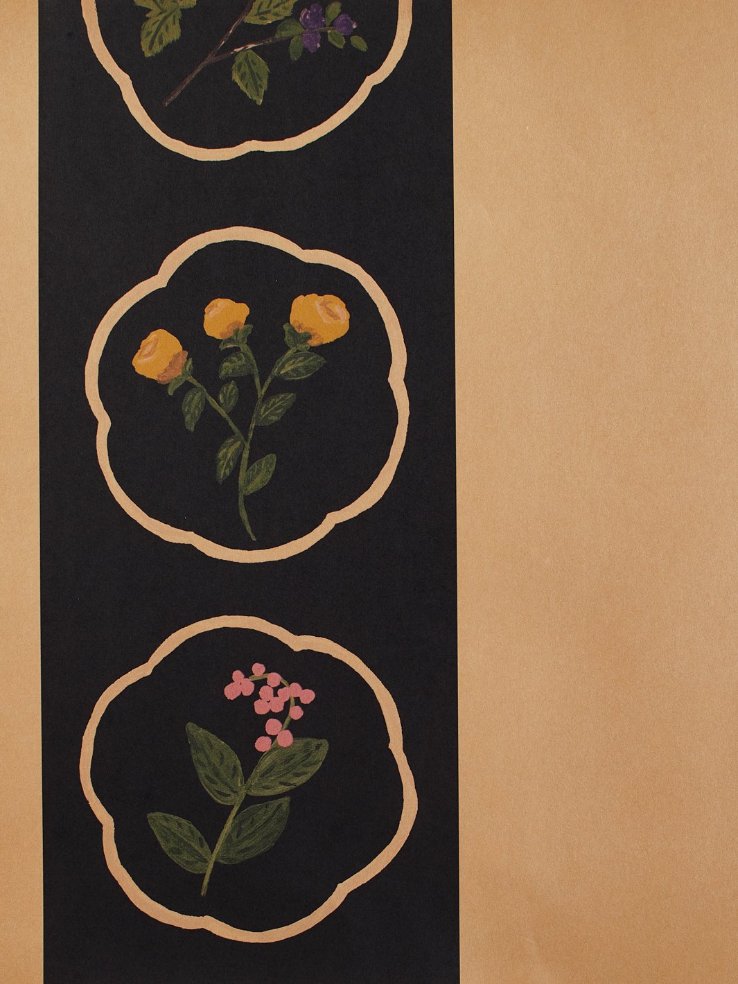 montaigne stripe kraft wallpaper by carly beck black