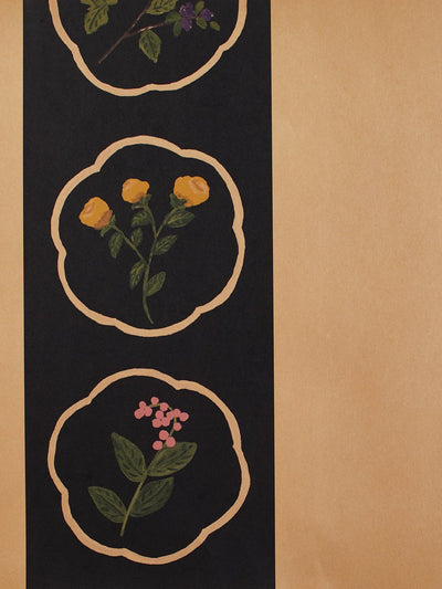 montaigne stripe kraft wallpaper by carly beck black
