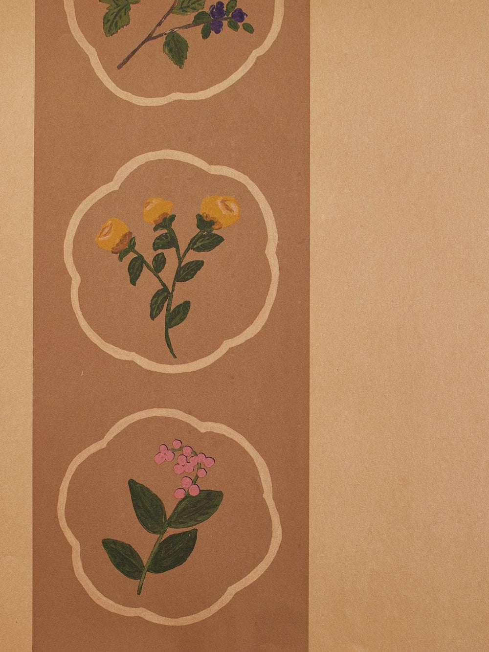 montaigne stripe kraft wallpaper by carly beck leather
