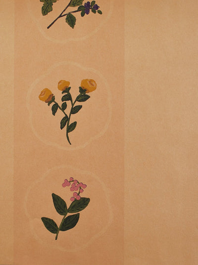 montaigne stripe kraft wallpaper by carly beck peach