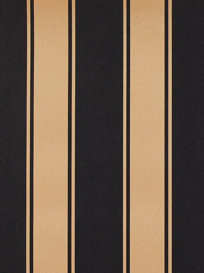 'Ojai Stripe' Kraft' Wallpaper by Wallshoppe - Black