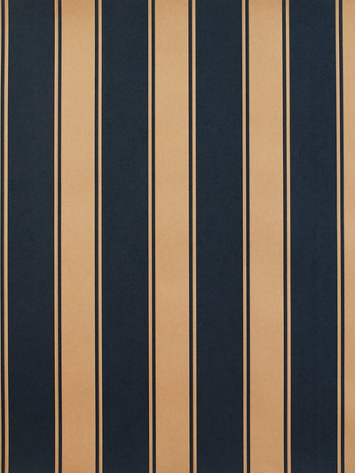 'Ojai Stripe' Kraft' Wallpaper by Wallshoppe - Cadet Blue